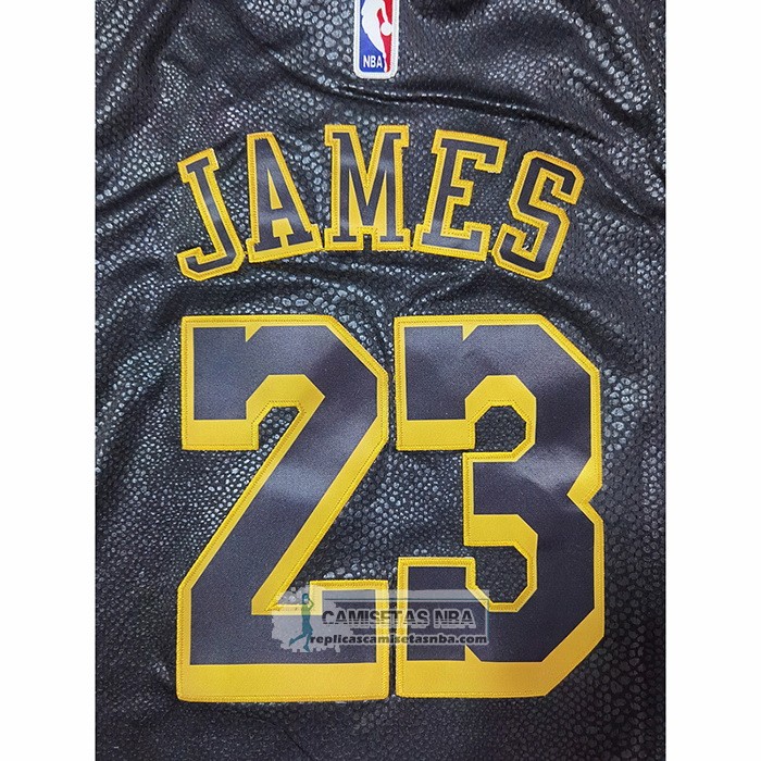 Camiseta Los Angeles Lakers LeBron James NO 23 Crenshaw Black Mamba Negro